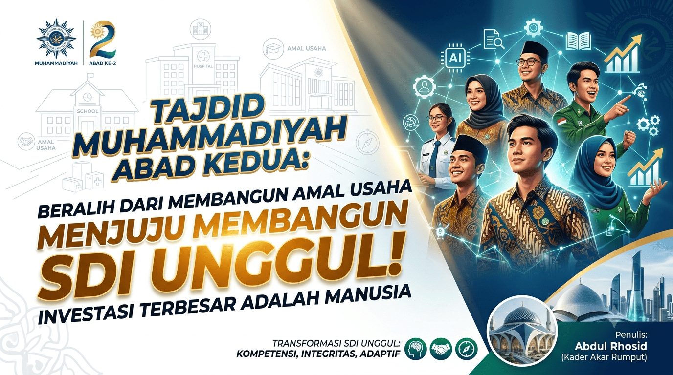 Tajdid Muhammadiyah Abad Kedua: Saatnya Beralih dari Membangun Amal Usaha Menuju Membangun Sumber Daya Insani Unggul