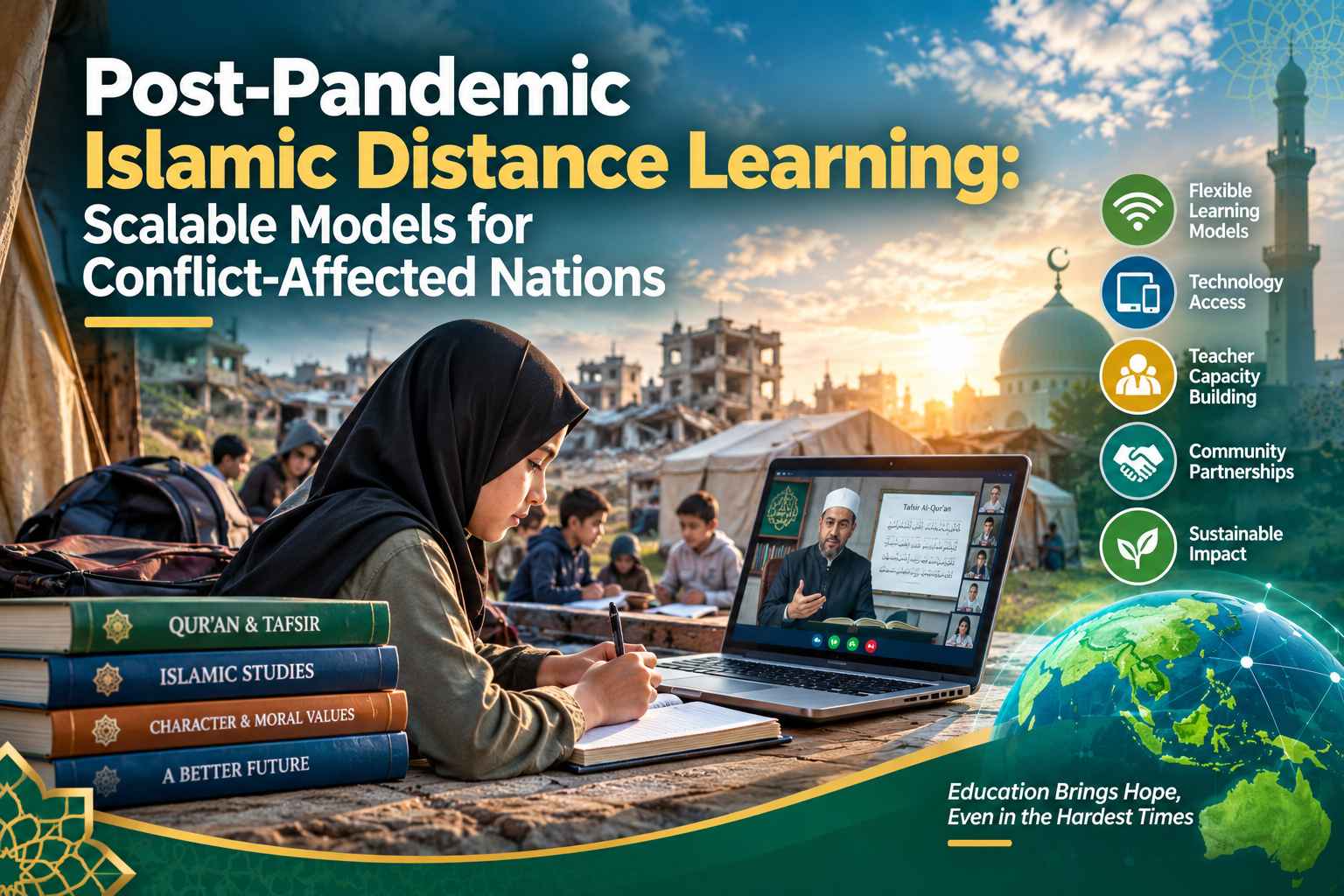 Post-Pandemic Islamic Distance Learning: Scalable Models for Conflict-Affected Nations